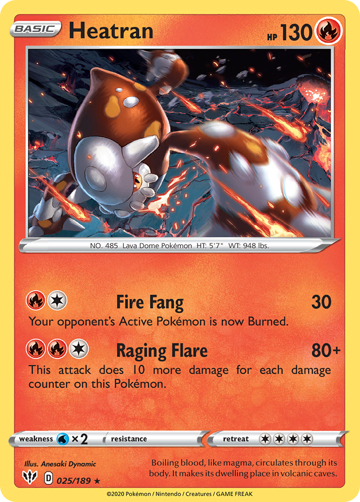 Heatran (025/189) [Sword & Shield: Darkness Ablaze] | Amazing Games TCG