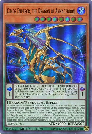 Chaos Emperor, the Dragon of Armageddon [YCSW-EN011] Super Rare | Amazing Games TCG