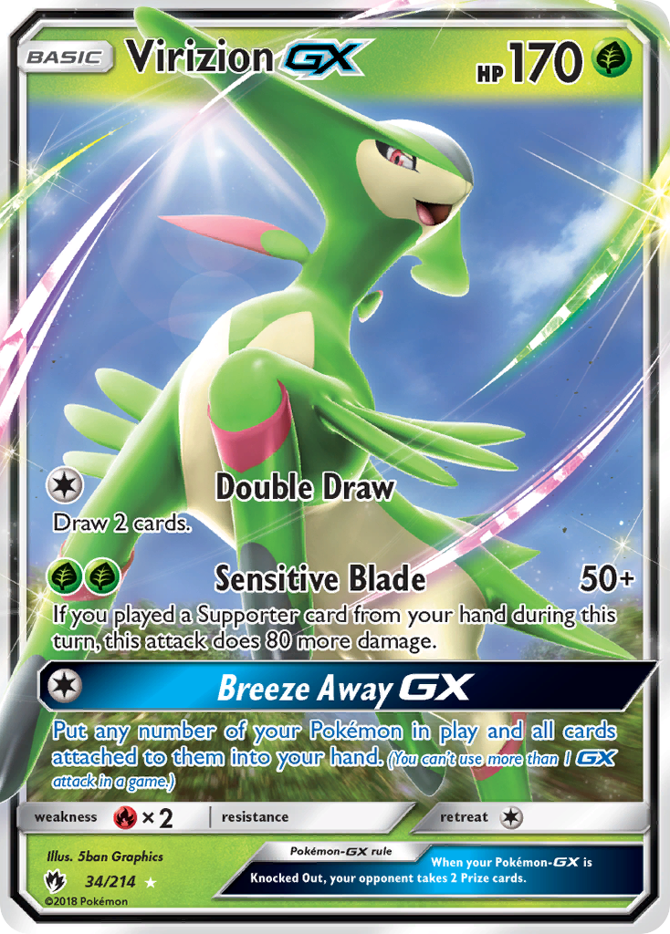 Virizion GX (34/214) [Sun & Moon: Lost Thunder] | Amazing Games TCG