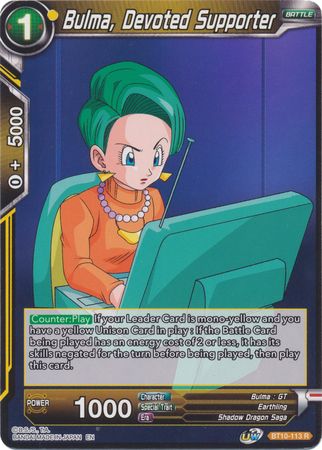 Bulma, Devoted Supporter (BT10-113) [Rise of the Unison Warrior] | Amazing Games TCG