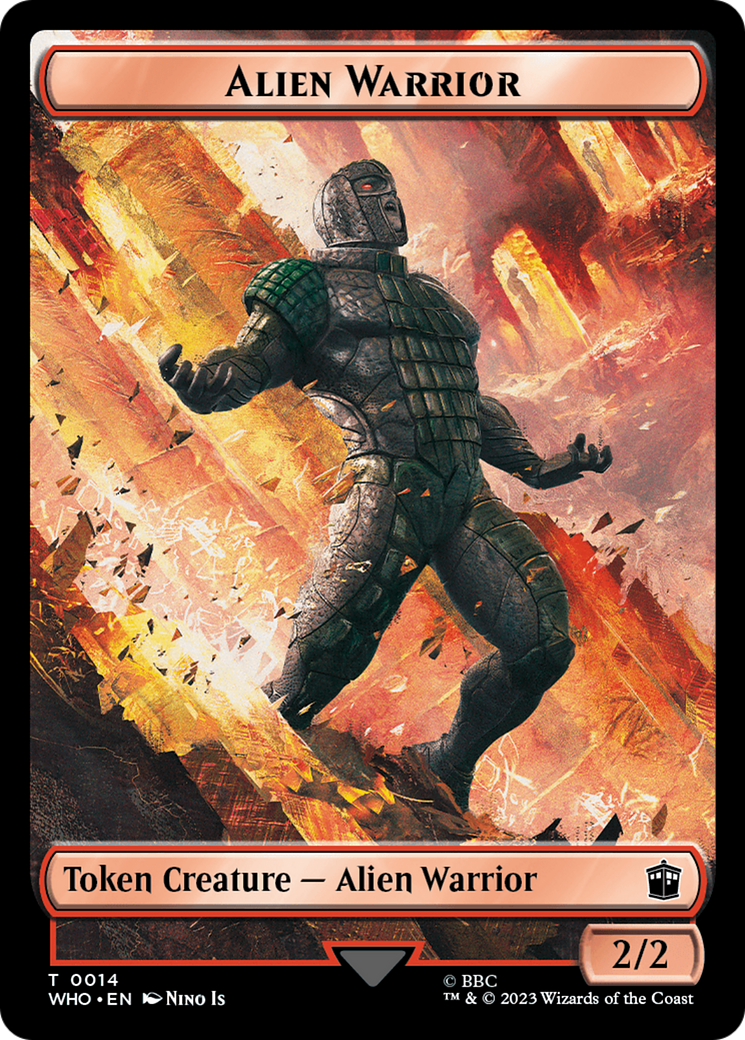 Alien Warrior // Treasure (0030) Double-Sided Token [Doctor Who Tokens] | Amazing Games TCG