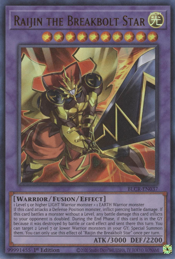 Raijin the Breakbolt Star [BLCR-EN037] Ultra Rare | Amazing Games TCG