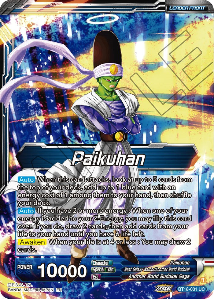 Paikuhan // Paikuhan, West Galaxy Warrior (BT18-031) [Dawn of the Z-Legends Prerelease Promos] | Amazing Games TCG