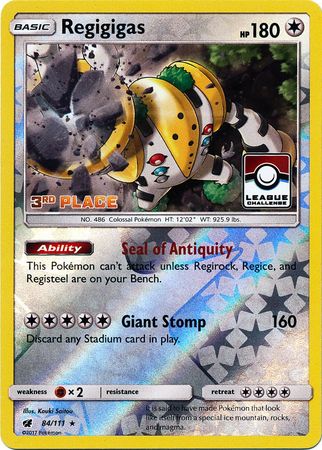 Regigigas (84/111) (League Promo 3rd Place) [Sun & Moon: Crimson Invasion] | Amazing Games TCG