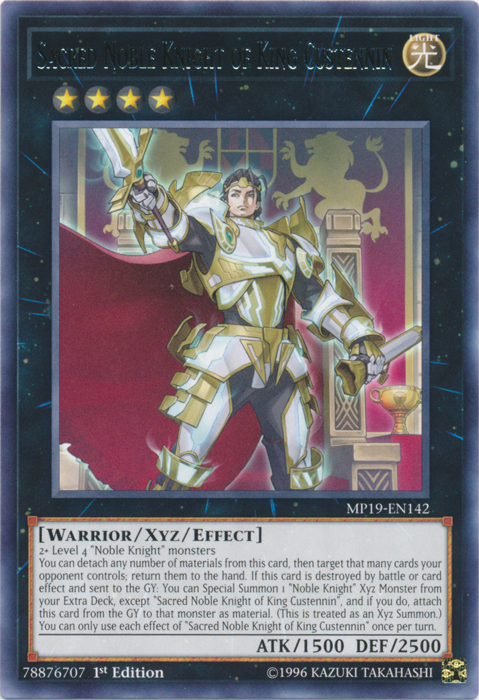 Sacred Noble Knight of King Custennin [MP19-EN142] Rare | Amazing Games TCG