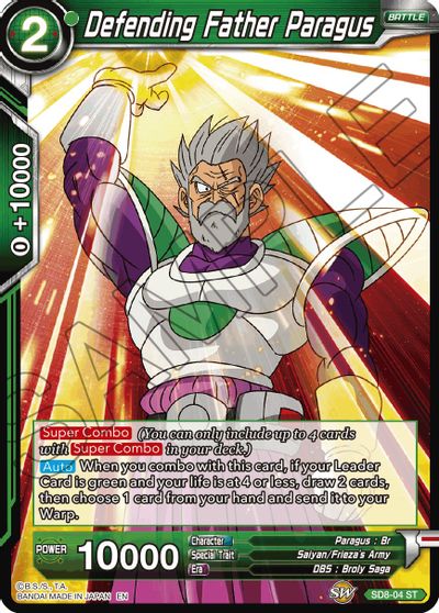 Defending Father Paragus (Reprint) (SD8-04) [Battle Evolution Booster] | Amazing Games TCG