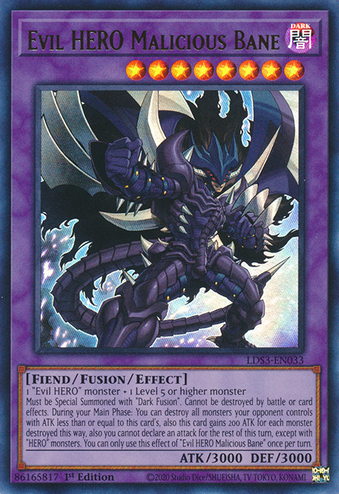 Evil HERO Malicious Bane [LDS3-EN033] Ultra Rare | Amazing Games TCG