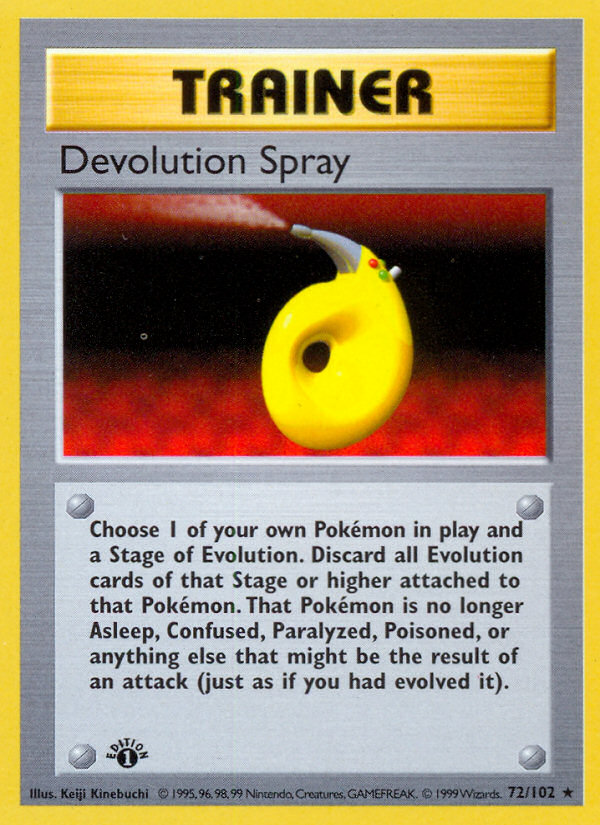 Devolution Spray (72/102) (Shadowless) [Base Set 1st Edition] | Amazing Games TCG