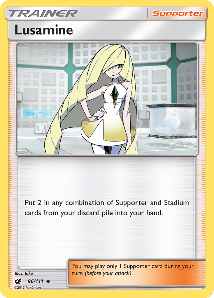 Lusamine (96/111) [Sun & Moon: Crimson Invasion] | Amazing Games TCG