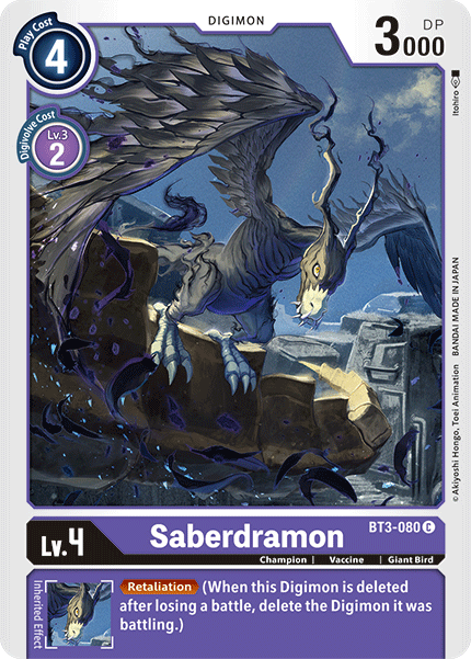 Saberdramon [BT3-080] [Release Special Booster Ver.1.5] | Amazing Games TCG