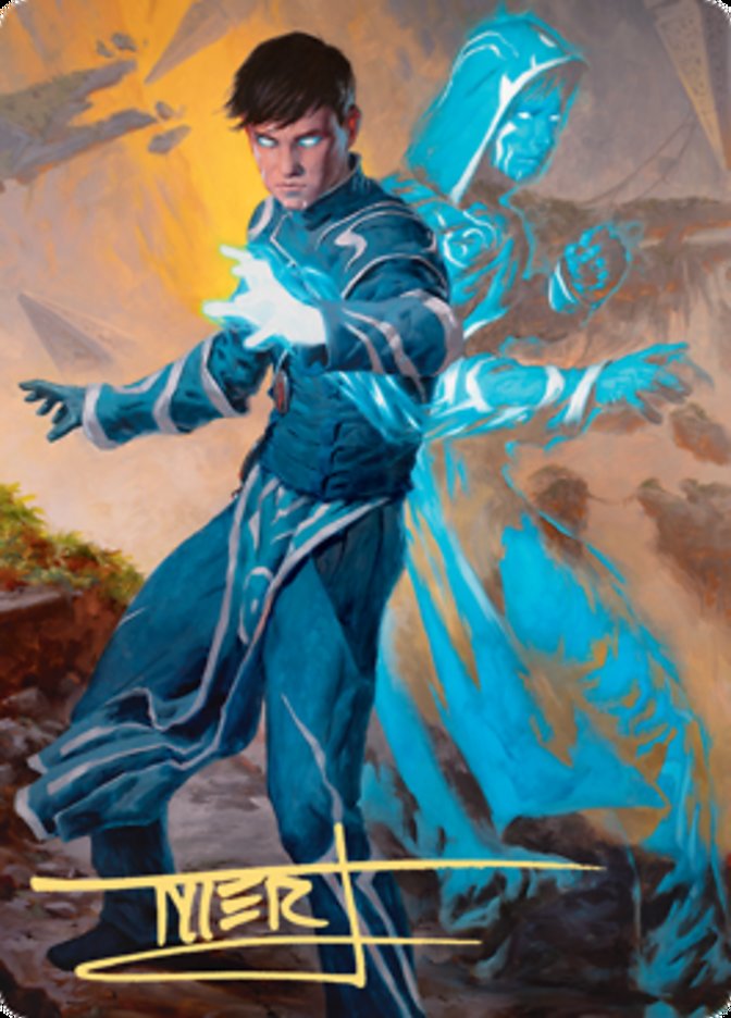 Jace, Mirror Mage 1 Art Card (Gold-Stamped Signature) [Zendikar Rising Art Series] | Amazing Games TCG