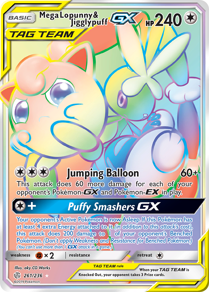 Mega Lopunny & Jigglypuff GX (261/236) [Sun & Moon: Cosmic Eclipse] | Amazing Games TCG