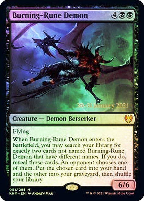 Burning-Rune Demon  [Kaldheim Prerelease Promos] | Amazing Games TCG