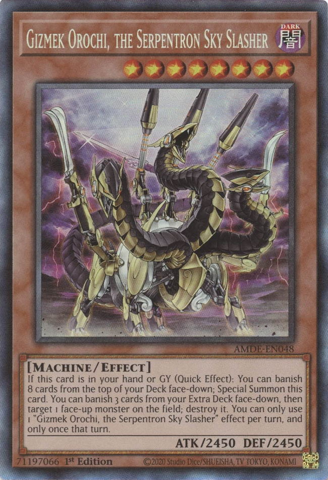 Gizmek Orochi, the Serpentron Sky Slasher [AMDE-EN048] Collector's Rare | Amazing Games TCG