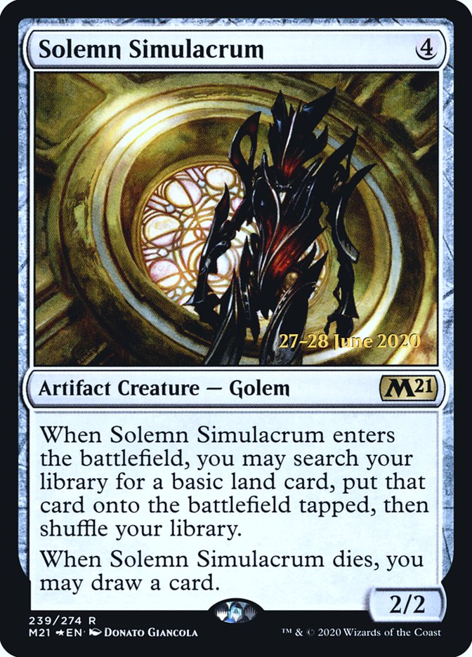 Solemn Simulacrum  [Core Set 2021 Prerelease Promos] | Amazing Games TCG