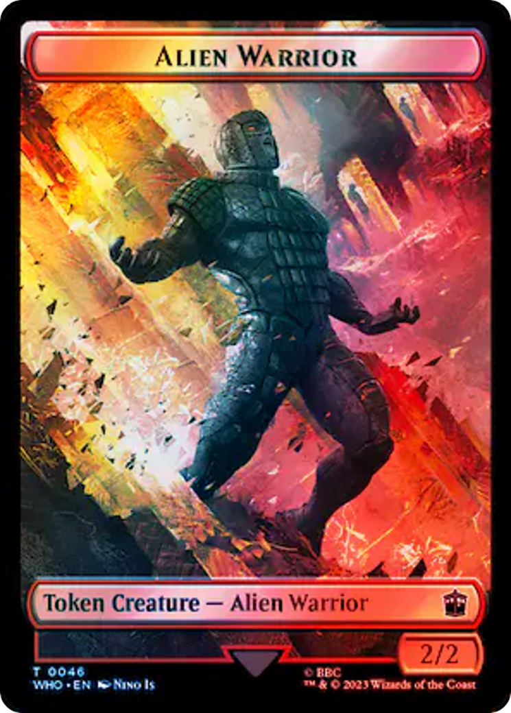 Copy // Alien Warrior Double-Sided Token (Surge Foil) [Doctor Who Tokens] | Amazing Games TCG