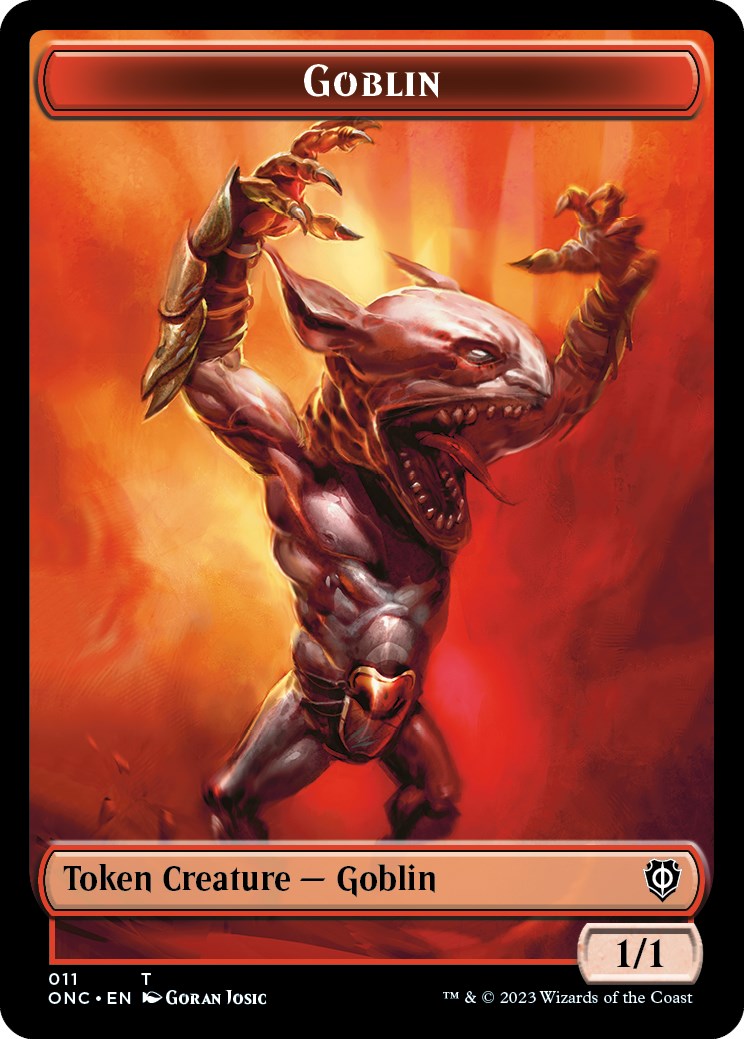 Rebel // Goblin Double-Sided Token [Phyrexia: All Will Be One Commander Tokens] | Amazing Games TCG