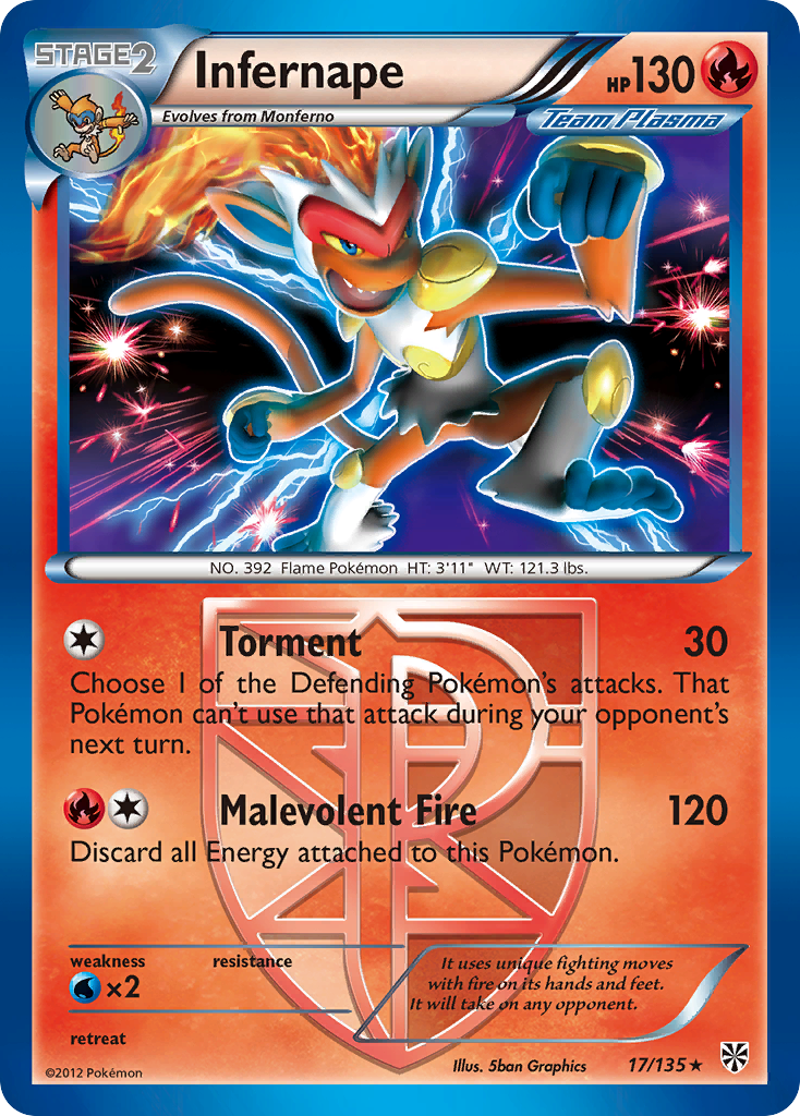 Infernape (17/135) [Black & White: Plasma Storm] | Amazing Games TCG