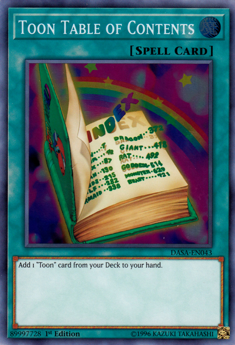 Toon Table of Contents [DASA-EN043] Super Rare | Amazing Games TCG