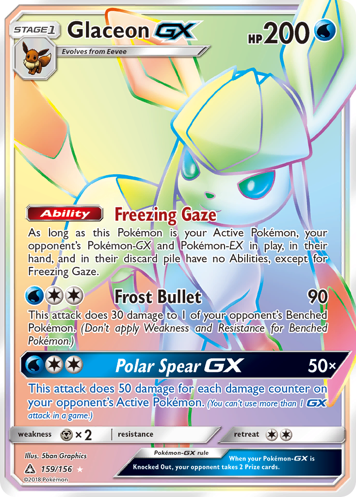 Glaceon GX (159/156) [Sun & Moon: Ultra Prism] | Amazing Games TCG