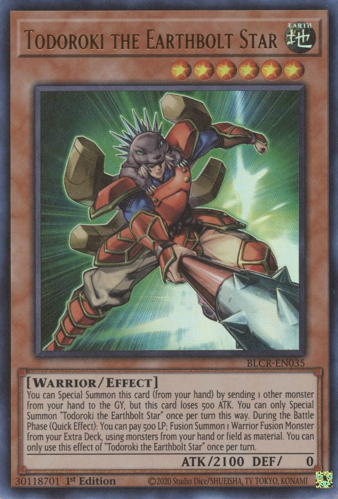 Todoroki the Earthbolt Star [BLCR-EN035] Ultra Rare | Amazing Games TCG