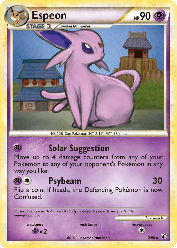 Espeon (2/90) (Cracked Ice Holo) (Theme Deck Exclusive) [HeartGold & SoulSilver: Unleashed] | Amazing Games TCG