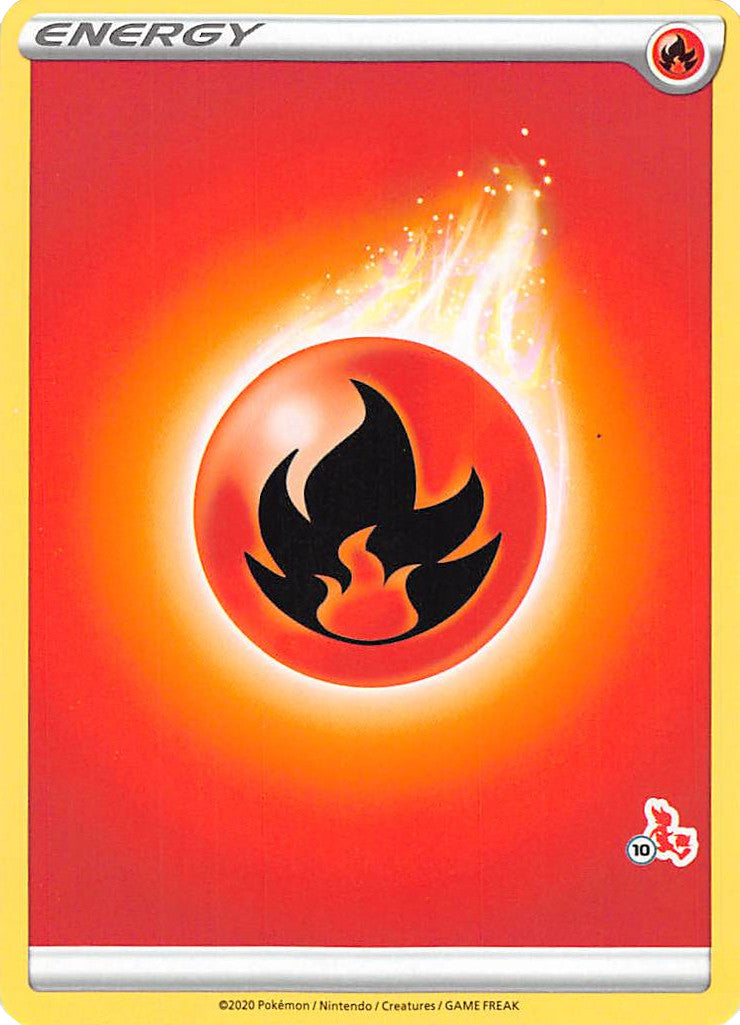 Fire Energy (Cinderace Stamp #10) [Battle Academy 2022] | Amazing Games TCG