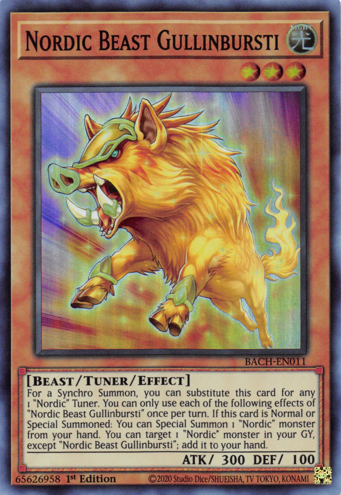 Nordic Beast Gullinbursti [BACH-EN011] Super Rare | Amazing Games TCG