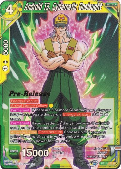 Android 13, Cybernetic Onslaught (BT14-151) [Cross Spirits Prerelease Promos] | Amazing Games TCG