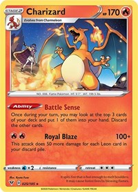 Charizard (025/185) (Cracked Ice Holo) (Theme Deck Exclusive) [Sword & Shield: Vivid Voltage] | Amazing Games TCG