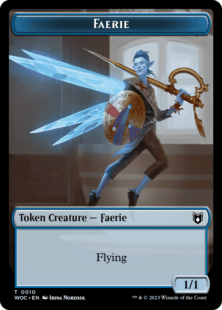 Faerie // Saproling Double-Sided Token [Wilds of Eldraine Commander Tokens] | Amazing Games TCG