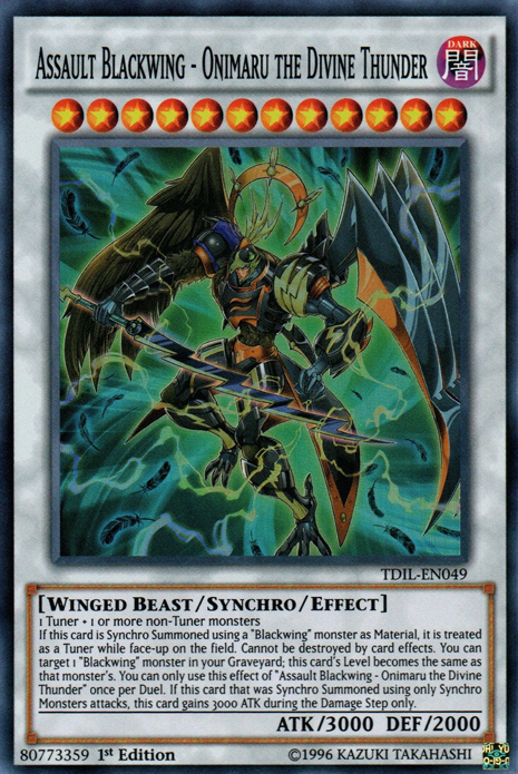 Assault Blackwing - Onimaru the Divine Thunder [TDIL-EN049] Super Rare | Amazing Games TCG
