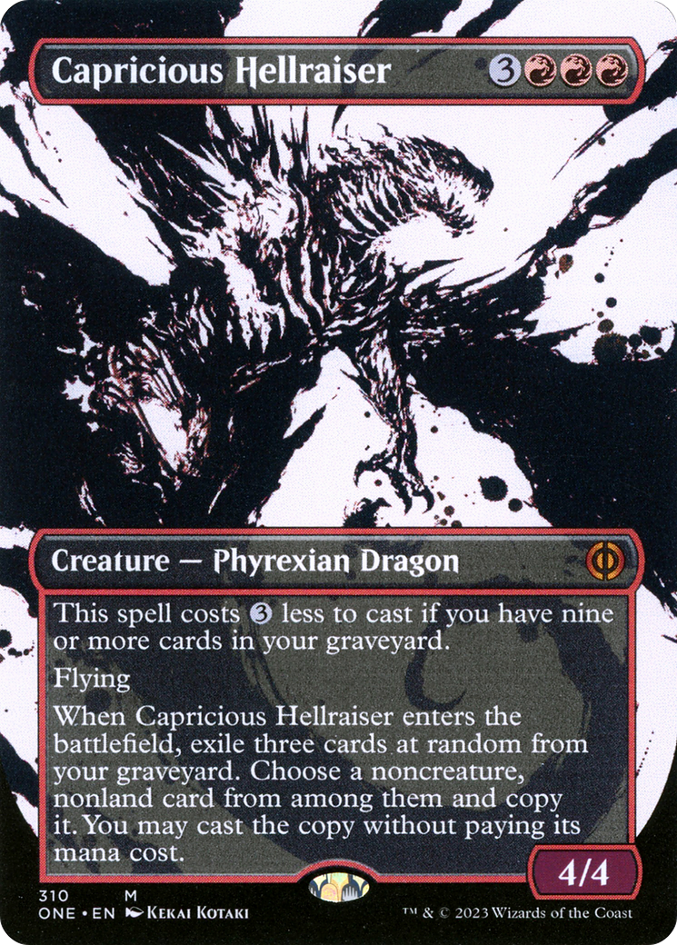 Capricious Hellraiser (Borderless Ichor) [Phyrexia: All Will Be One] | Amazing Games TCG