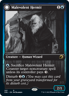 Malevolent Hermit // Benevolent Geist [Innistrad: Double Feature] | Amazing Games TCG