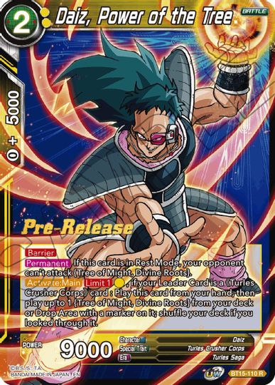 Daiz, Power of the Tree (BT15-110) [Saiyan Showdown Prerelease Promos] | Amazing Games TCG