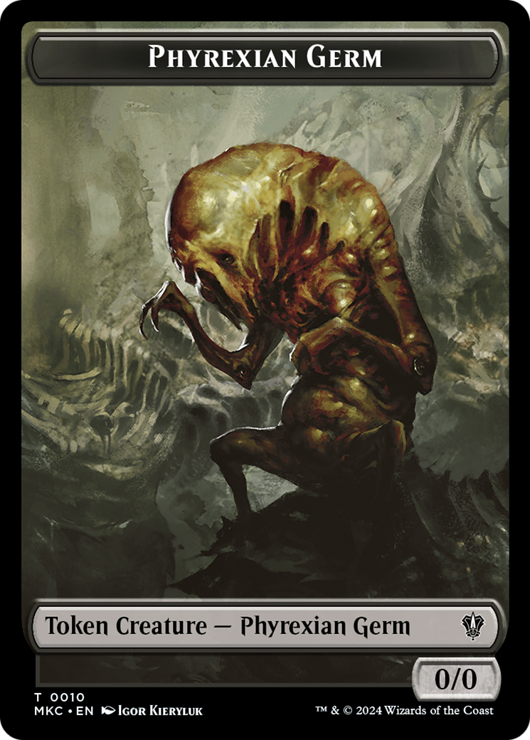 Spirit // Phyrexian Germ Double-Sided Token [Murders at Karlov Manor Commander Tokens] | Amazing Games TCG