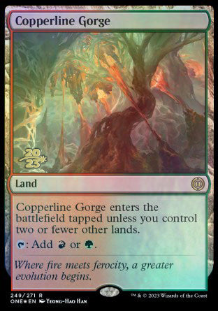 Copperline Gorge [Phyrexia: All Will Be One Prerelease Promos] | Amazing Games TCG