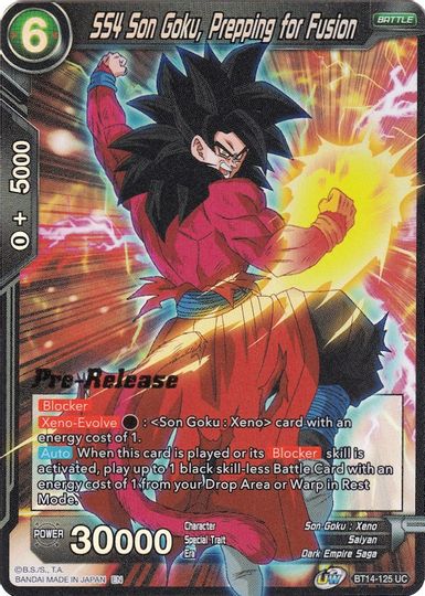 SS4 Son Goku, Prepping for Fusion (BT14-125) [Cross Spirits Prerelease Promos] | Amazing Games TCG