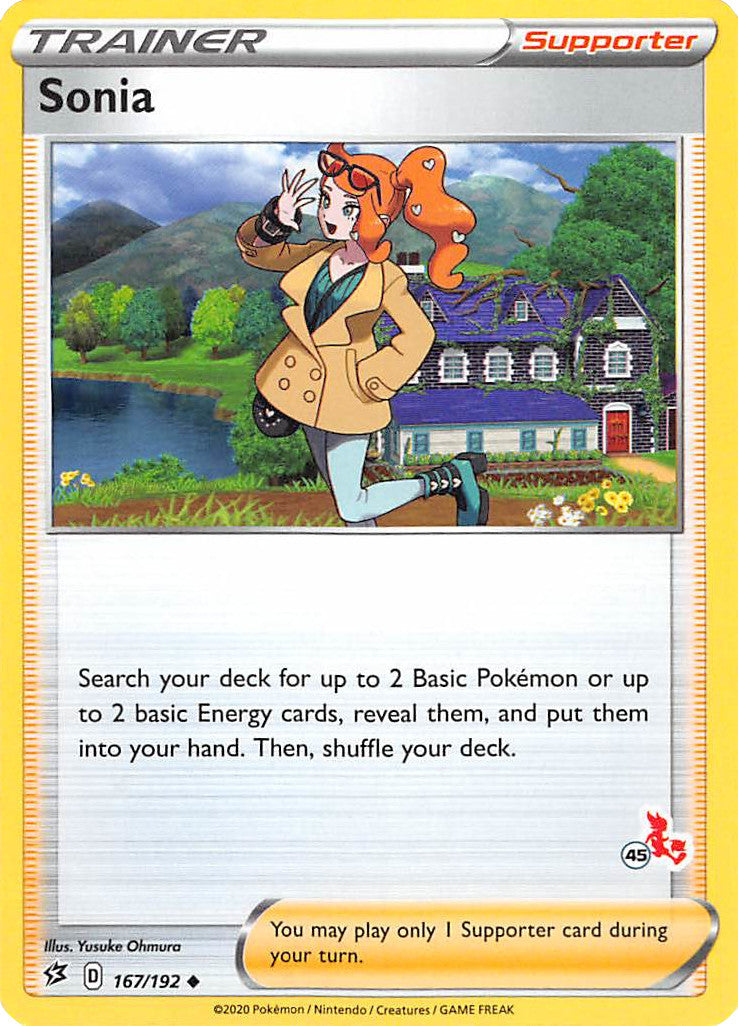 Sonia (167/192) (Cinderace Stamp #45) [Battle Academy 2022] | Amazing Games TCG