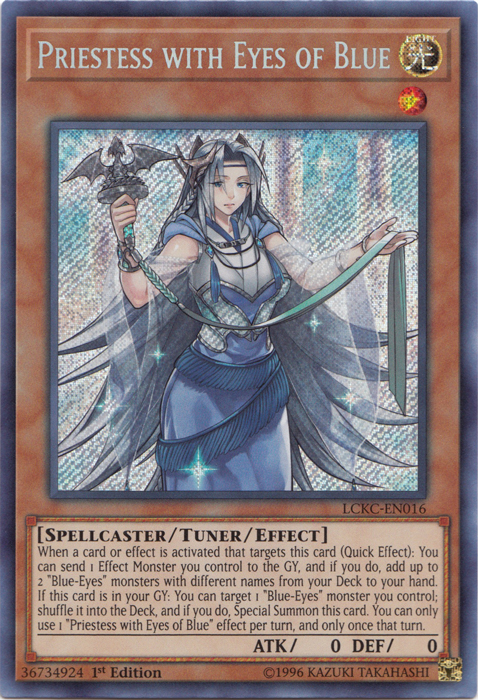 Priestess with Eyes of Blue [LCKC-EN016] Secret Rare | Amazing Games TCG