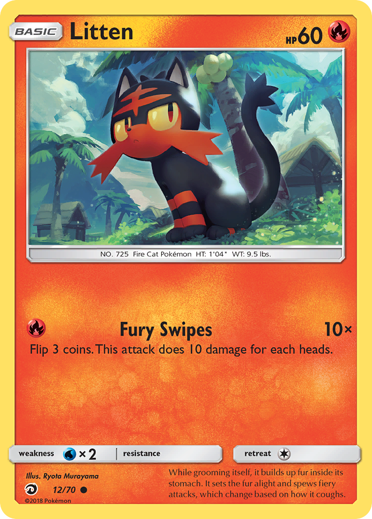 Litten (12/70) [Sun & Moon: Dragon Majesty] | Amazing Games TCG