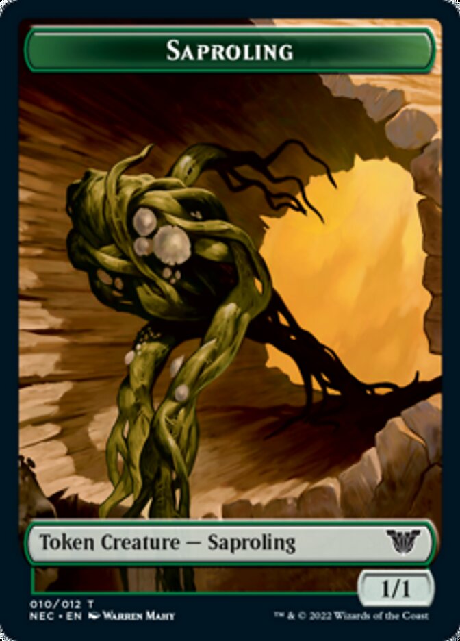 Saproling // Spirit (002) Double-sided Token [Kamigawa: Neon Dynasty Commander Tokens] | Amazing Games TCG