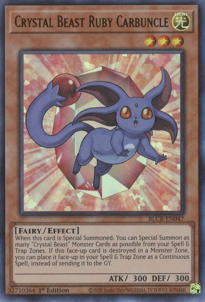 Crystal Beast Ruby Carbuncle [BLCR-EN047] Ultra Rare | Amazing Games TCG