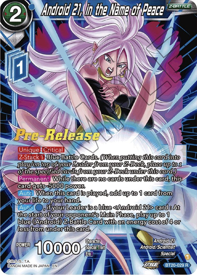 Android 21, in the Name of Peace (BT20-029) [Power Absorbed Prerelease Promos] | Amazing Games TCG