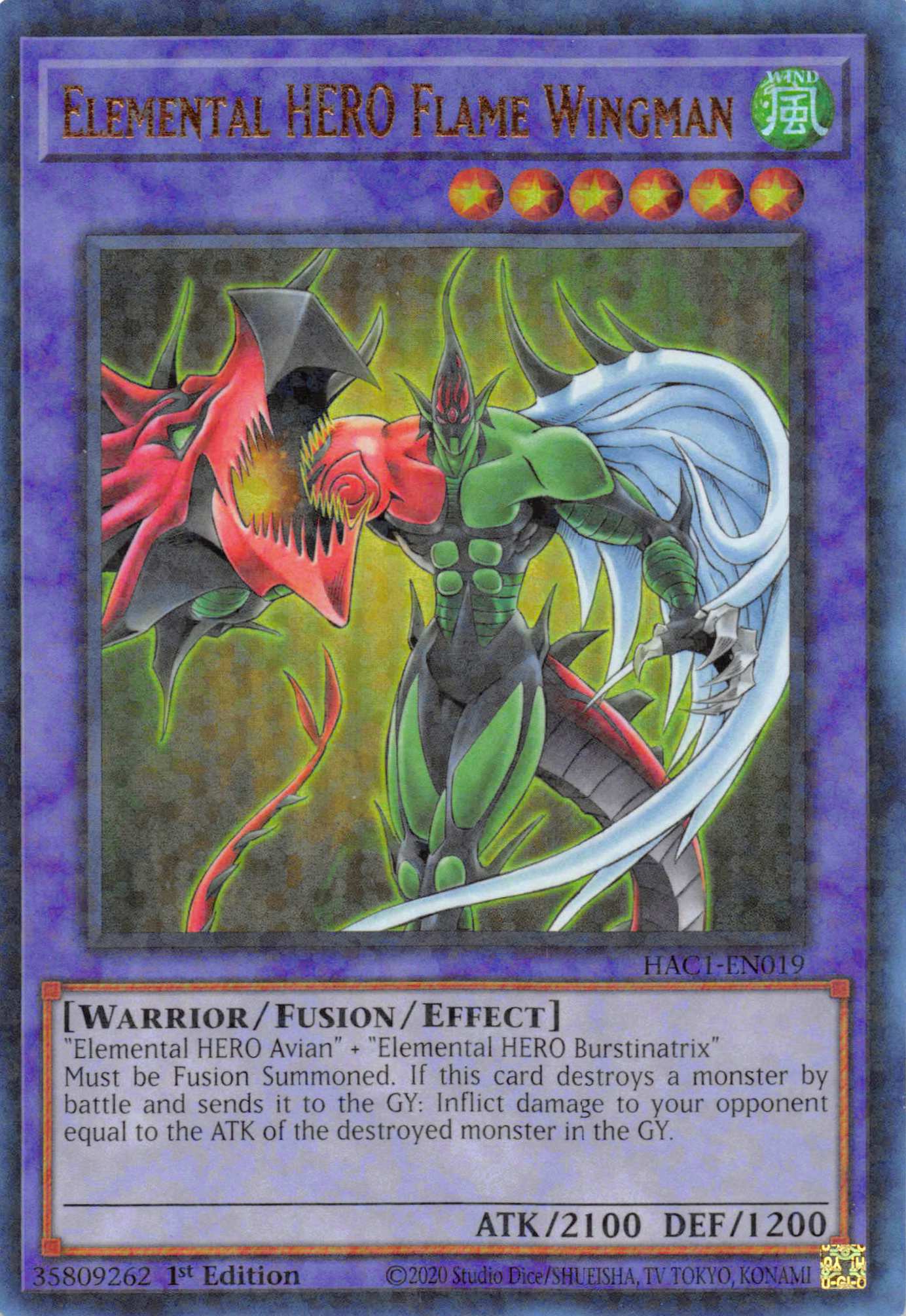 Elemental HERO Flame Wingman (Duel Terminal) [HAC1-EN019] Parallel Rare | Amazing Games TCG