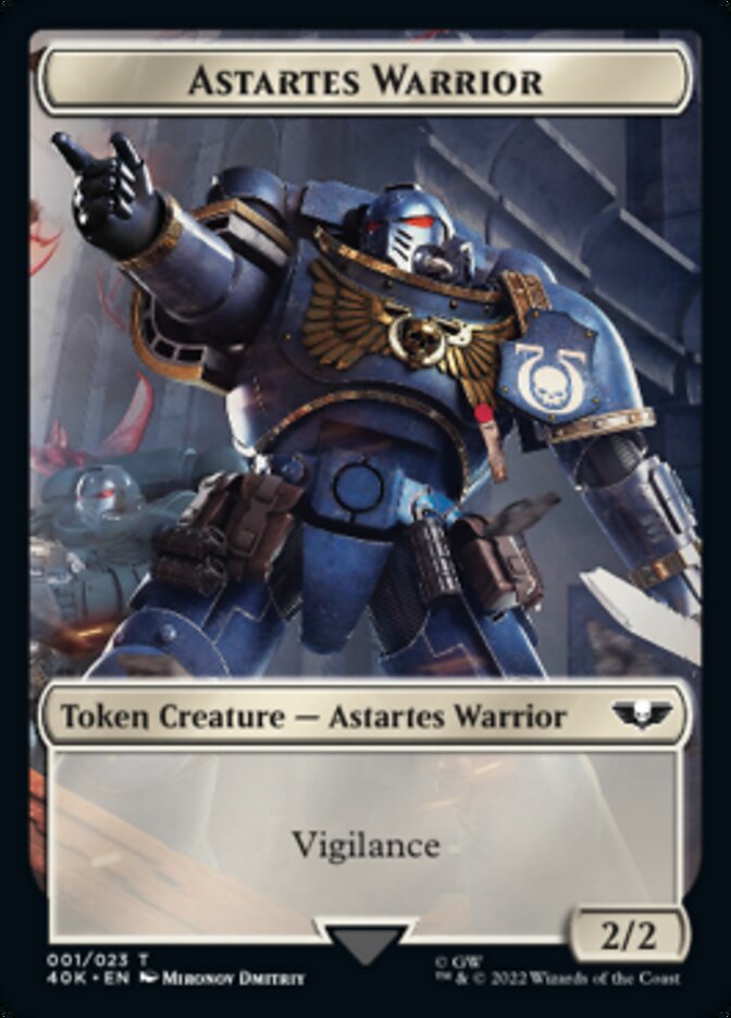 Astartes Warrior // Clue Double-sided Token (Surge Foil) [Universes Beyond: Warhammer 40,000 Tokens] | Amazing Games TCG