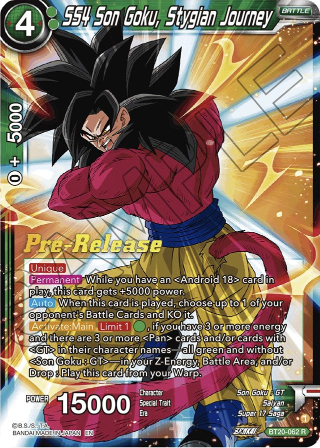 SS4 Son Goku, Stygian Journey (BT20-062) [Power Absorbed Prerelease Promos] | Amazing Games TCG