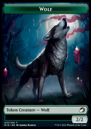 Wolf // Teferi, Who Slows the Sunset Emblem Double-sided Token [Innistrad: Midnight Hunt Tokens] | Amazing Games TCG