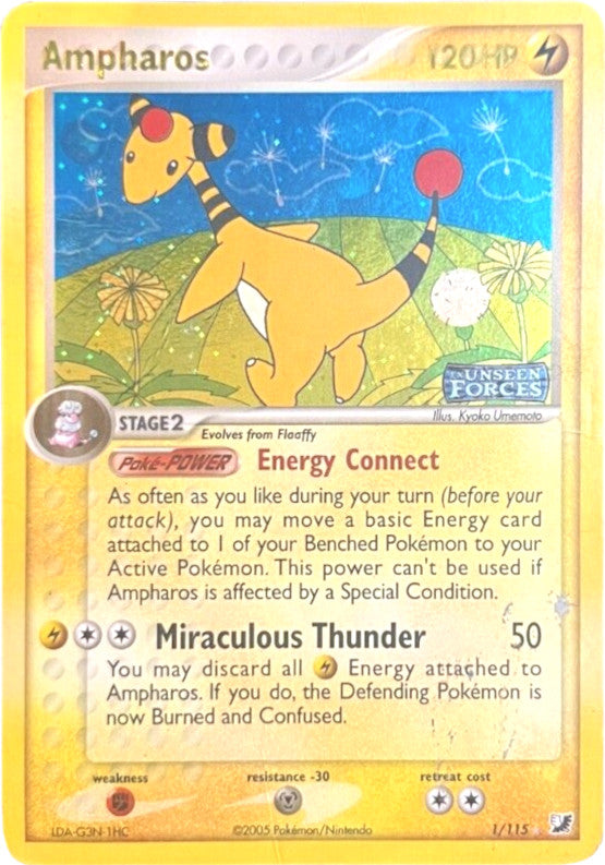 Ampharos (1/115) (Stamped) [EX: Unseen Forces] | Amazing Games TCG