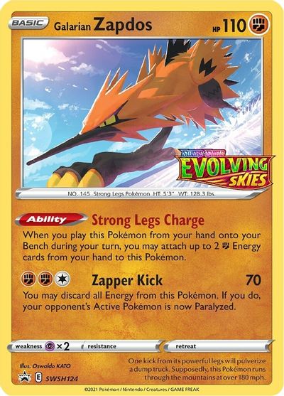 Galarian Zapdos (SWSH124) (Prerelease Promo) [Sword & Shield: Black Star Promos] | Amazing Games TCG